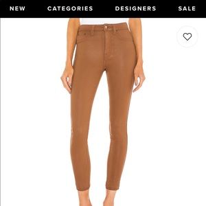PISTOLA Aline High Rise Skinny in Coated Cognac